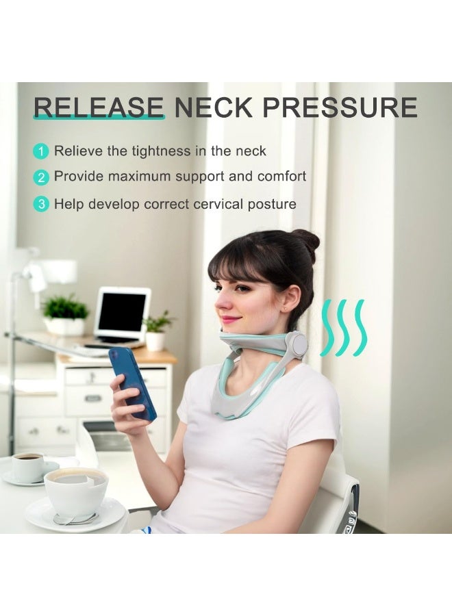 YelaJoy 360°Adjustable Neck Brace for Neck Pain and Support, Cervical Neck Traction Device for Home Use, Neck Stretcher Neck Decompression Devices for Forward Head Posture Correction (Green) - Image 3
